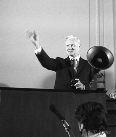 US Senator Harry Byrd, who controlled Virginia politics, vows to stop integration in Virginia schools