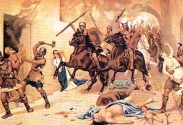 Imperio romano (invasión de los pueblos barbaros o germanos) (Siglo V)