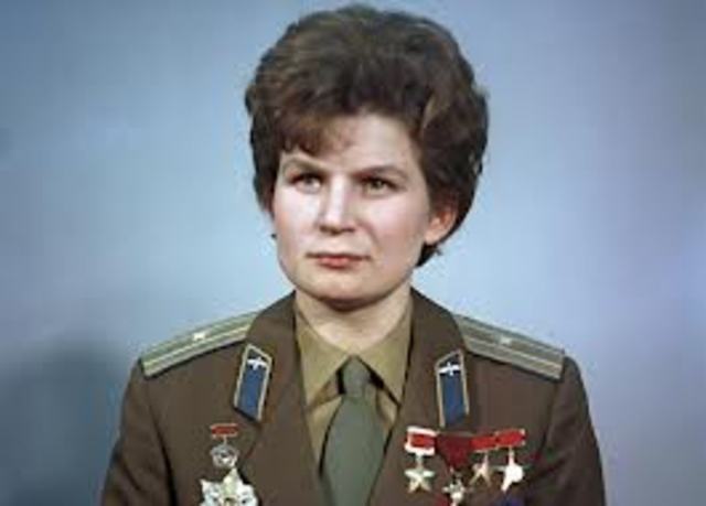 Cosmonaut Valentia Tereshkova becomes the first woman in space