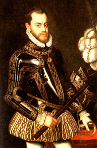 Charles abdicated in favor of Philip, who became King Philip II of Spain