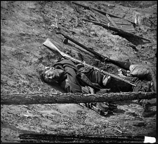 Dead Confederate Soldier with Gun