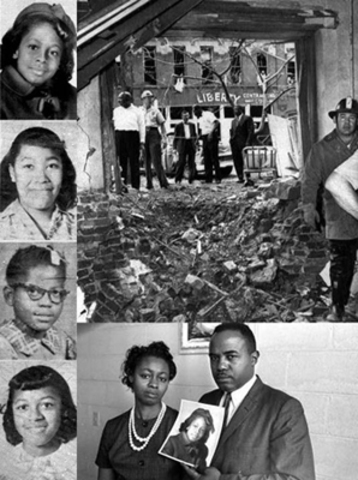 4 Black Girls killed by a bomb at 16th St, Baptist Church