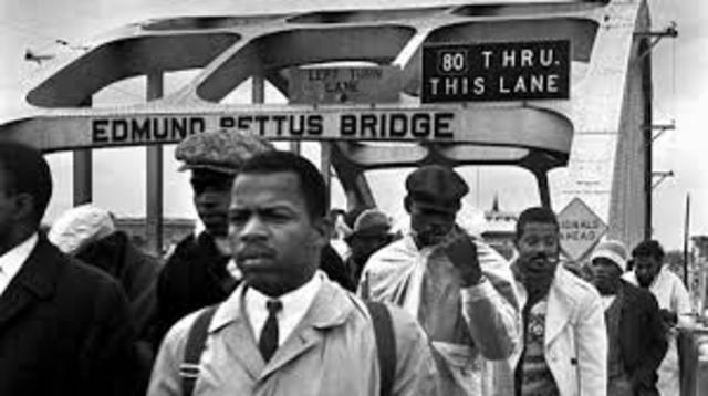 Selma Marchers attacked on the Edmund Pettis Bridge