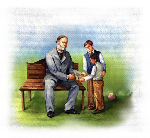 Wright Brothers father brings the present.