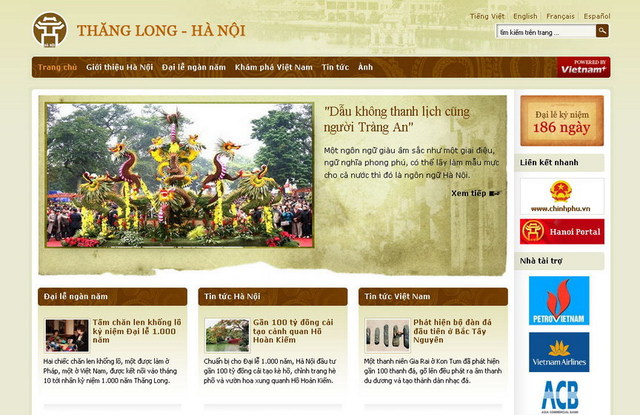 Ra mắt website Hà Nội