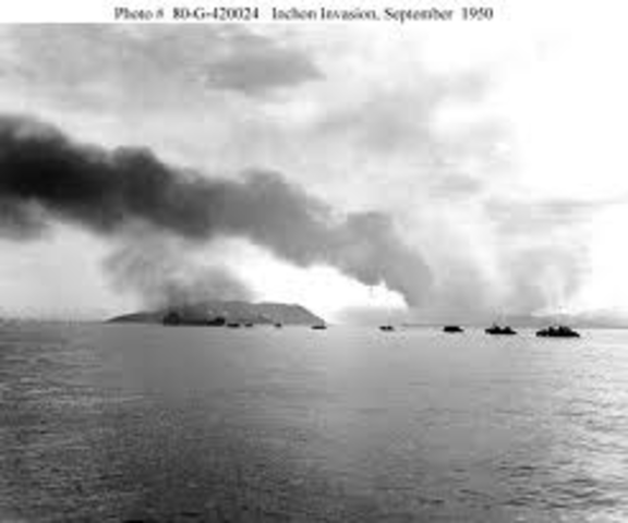 U.S. marines begins invasion in Inchon