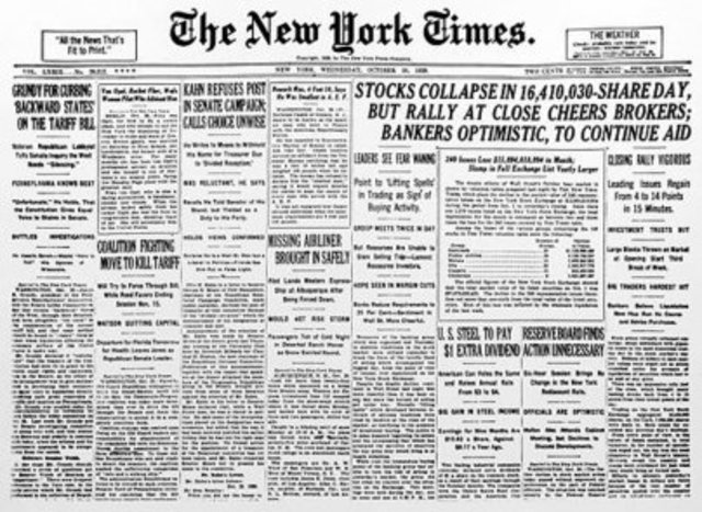 Stock Market Crash of 1929