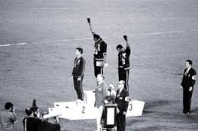 Tommie Smith and John Carlos protest at the summer Olympics