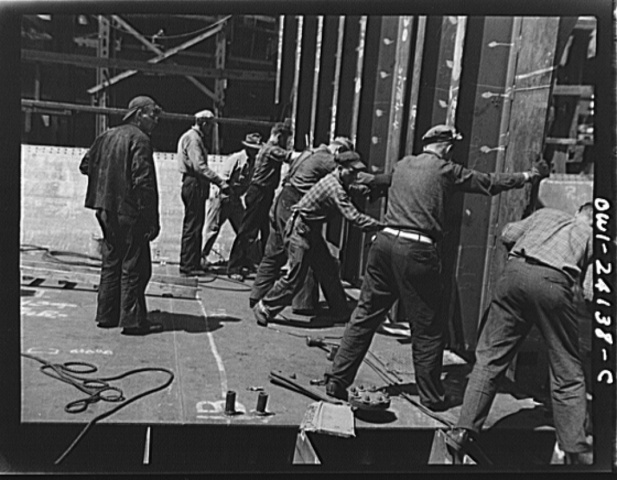 Frederick works in a shipyard