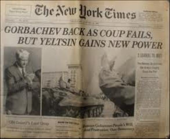Boris Yeltsin lead government coup