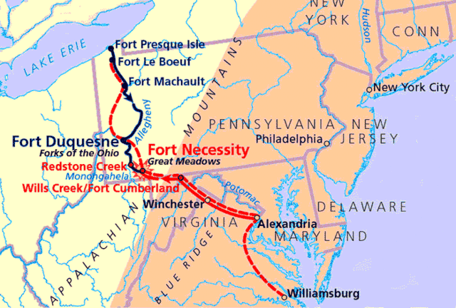 escarmouches a Fort Duquesne et Fort Necessity