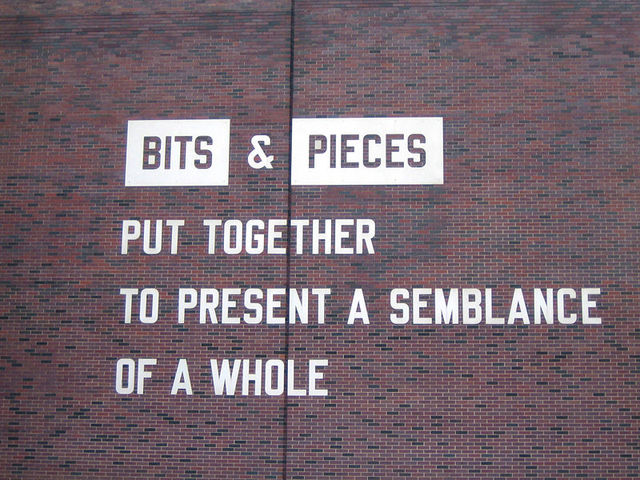 Conceptual art: Lawrence Weiner - Bits & Pieces Put Together to Present a Semblance of a Whole