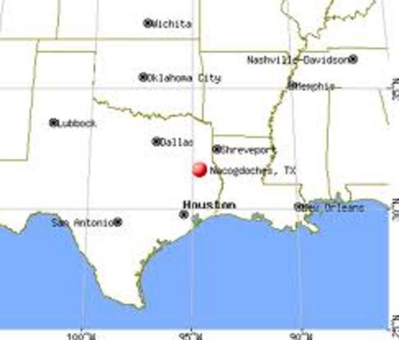 Yo nací en Nacogdoches, Tejas en el viente de enero de mil novecientos noventa y ocho.