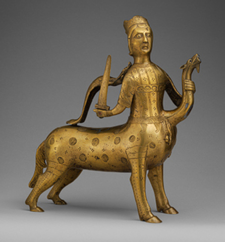 Aquamanile in the Form of a Crowned Centaur Fighting a Dragon