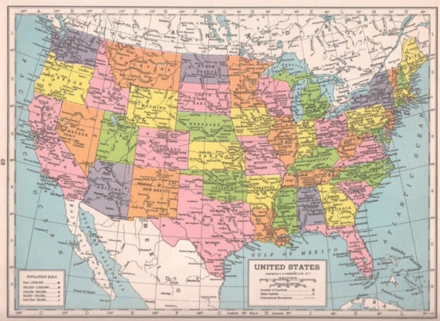 Map of United States After War