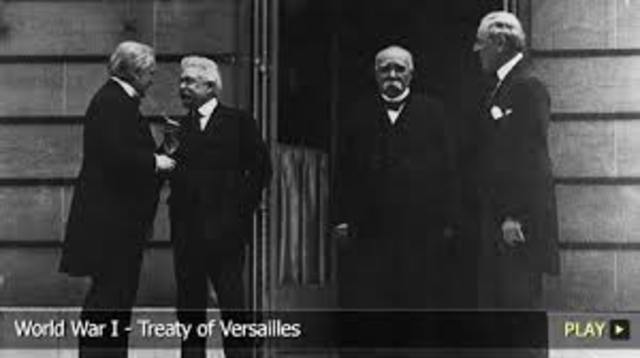 The Treaty of Versailles officially ends World War 1.