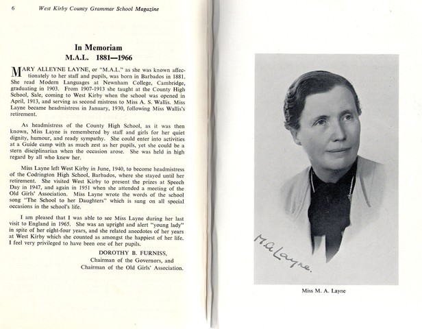 Miss A Layne Head (1930-1940)