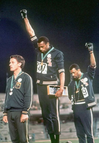 Tommie Smith & John Carlos protest at summer olympics