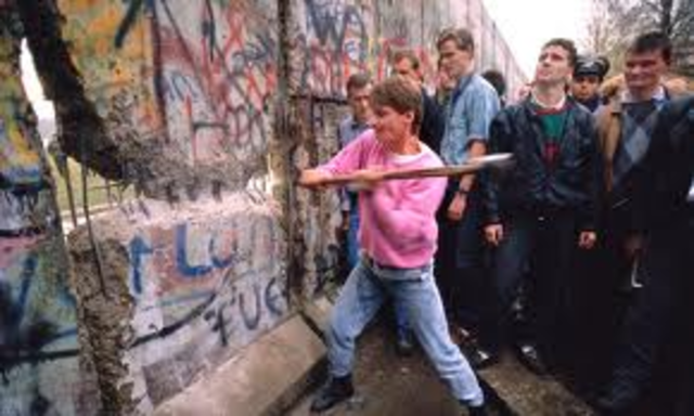 Berlin Wall is torn down