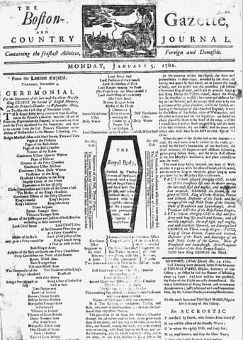 Newspaper 1793 examples