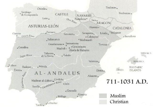 Muslims occupy Spain