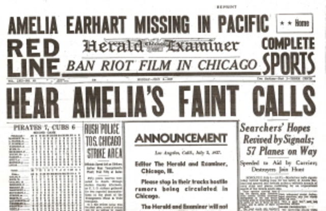 Amelia Earhart Goes Missing
