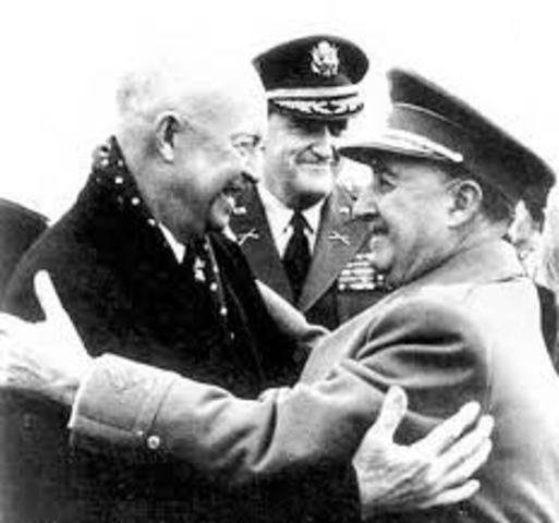 Visita del presiden de EE.UU eisenhawer a Franco
