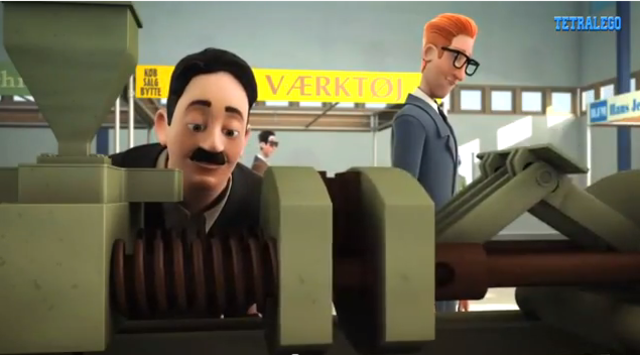 Ole kirk va a Copenhaguen y adquiere una maquina moldeadora de plastico