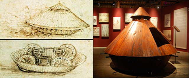 The first ever tank, Leonardo Da Vinci's tank