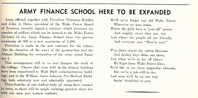 Expansion of Army Finance School