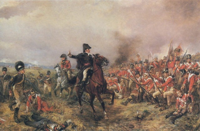 Napoleon meets with the British and Prussian army and is defeated