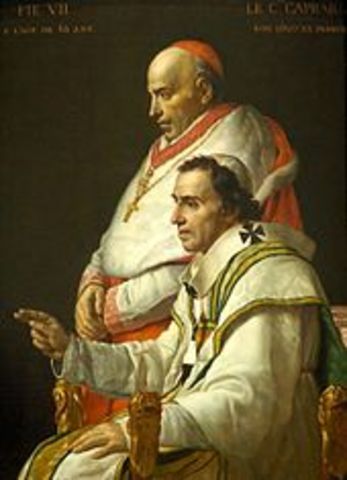 Napoleon makes Catholicism the domanite Religion