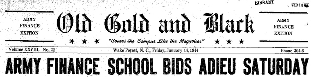 Army Finance School Leaves Saturday