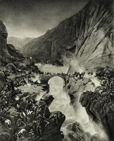 Начался Швейчарский поход Суворова. Армия двигалась по таким кручам, где решались пройти только подготовленные альпинисты. Солдаты Суворова совершили невозможное, они преодолели Альпы. Суворов был удостоен звания генералиссимуса.