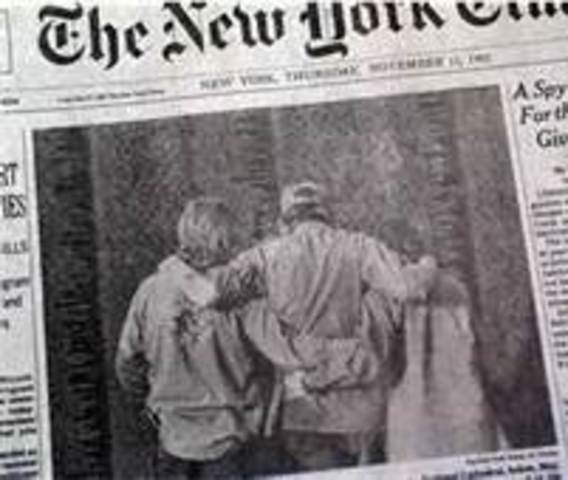 The Vietnam Veterans Memorial in Washington D.C. is dedicated