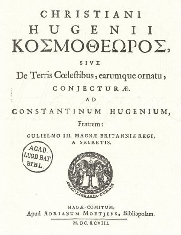 Huygens publishes Cosmotheros