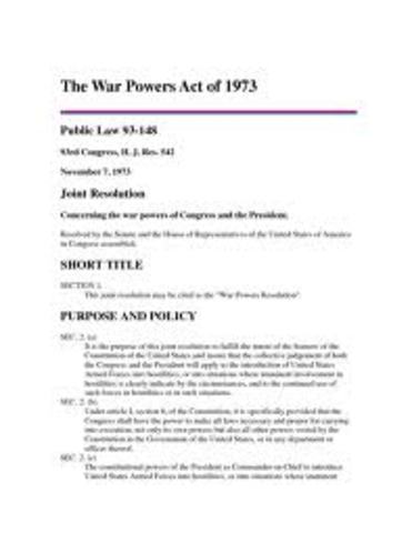 War Powers Act