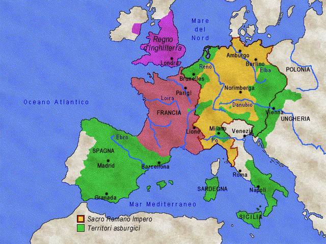 Divisione dei domini asburgici dopo CArlo V.