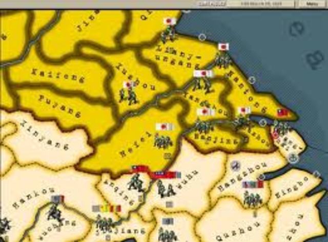Japanese armies overran much of eastern China