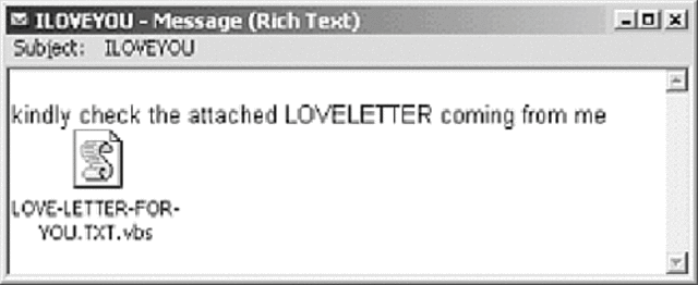 VBS/Loveletter worm appears