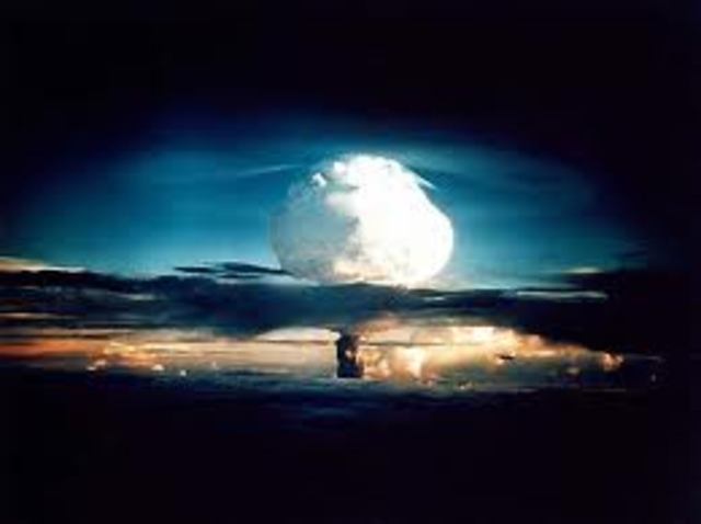 Explosion of first hydrogen bomb