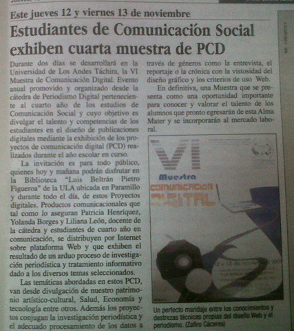 Estudiantes de Comunicación Social exhiben sexta muestra de PCD