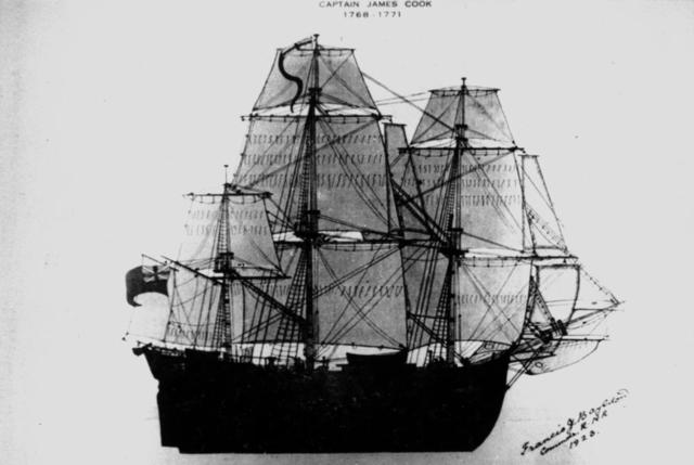 Cook and his crew of nearly 100 men left Plymouth in the Endeavour.