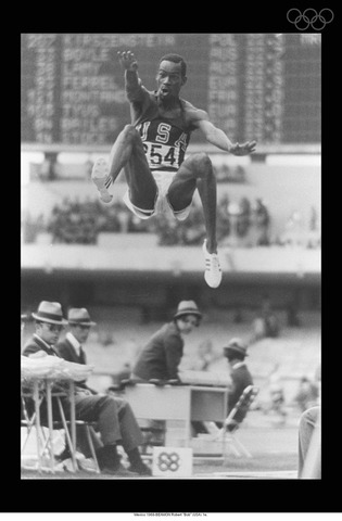 Bob Beamon Jumping 29, 2 1/2 Inches in Long Jump Event