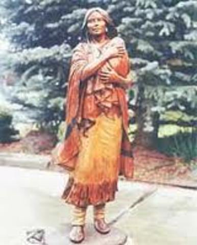 They leave Sacagawea and her family