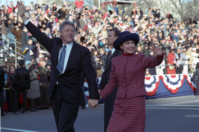 President Bill Clinton is sworn into office