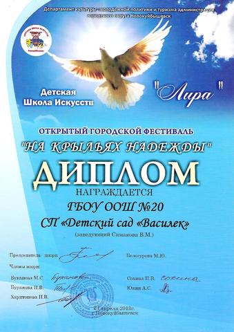 Диплом за активное участие