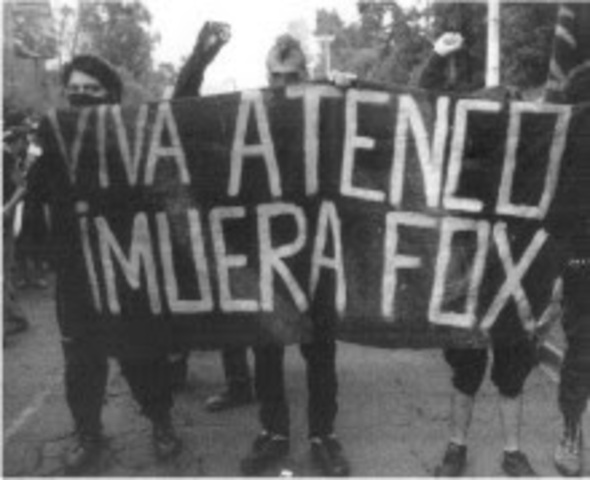 El movimiento social contra la construcción del aeropuerto en San Salvador Atenco.