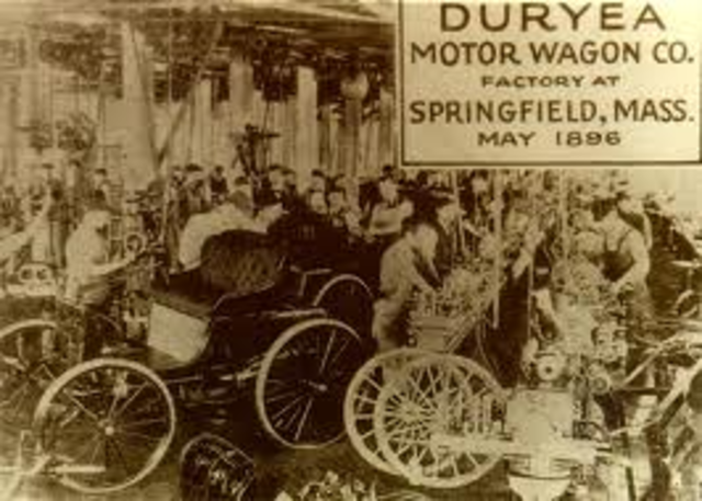Charles E. Duryea and Frank M. Duryea built a "motor wagon" which entered in the 50 mile auto race. In 1896 The brother opened Duryea Motor Wagon Company.