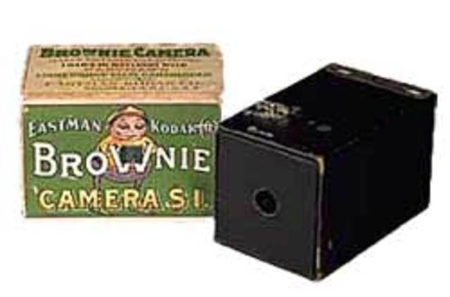 Kodak "Brownie Box" Camera Released with Roll Film